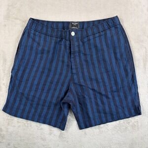 Todd Snyder Beachcomber  7" Shorts Men Large Black Blue Lined Blend NWOT $198‎